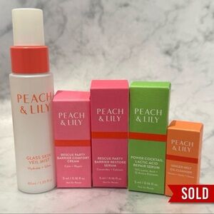 *SOLD!* Peach & Lily skincare travel 5pc bundle